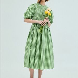 WConcept Checked Green dress